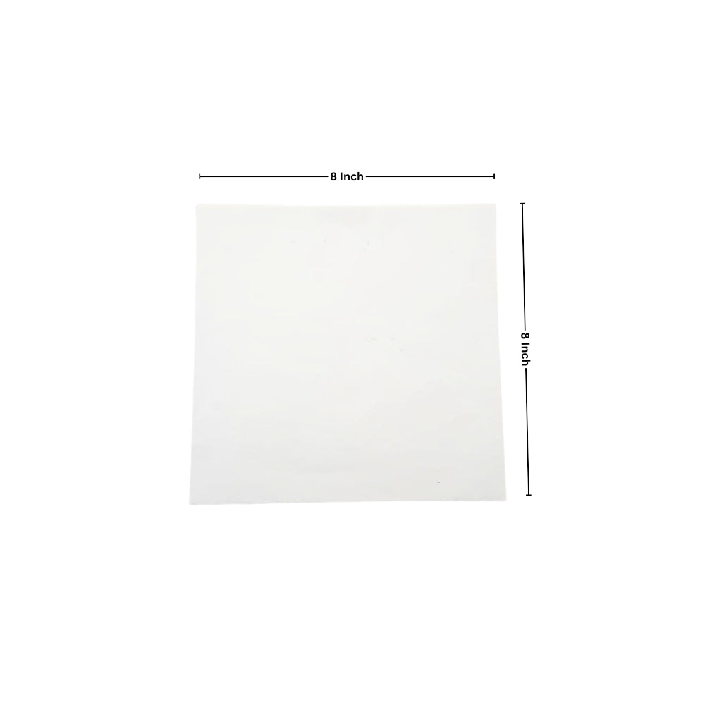 Ecowrap plain Cut Sheet 8 x 8 inch white color (250 Sheets) Butter Paper