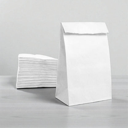 9x5x13" White SOS Bleached Kraft Bag – 70 GSM, 26 BF