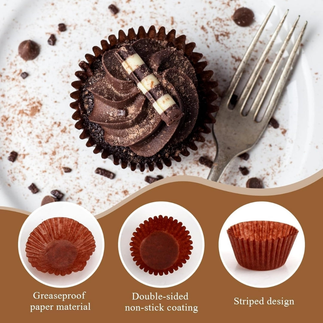 Round Cup Brown & Brown Printed 42mm