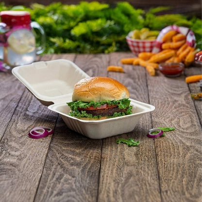 BW 6x6 Burger Clamshell Bento Box