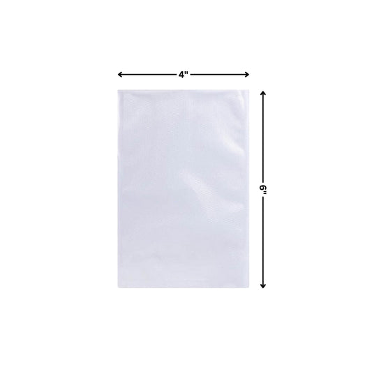 Vacuum Pouch Both Side Transparent – 3 Side Seal 4 x 6