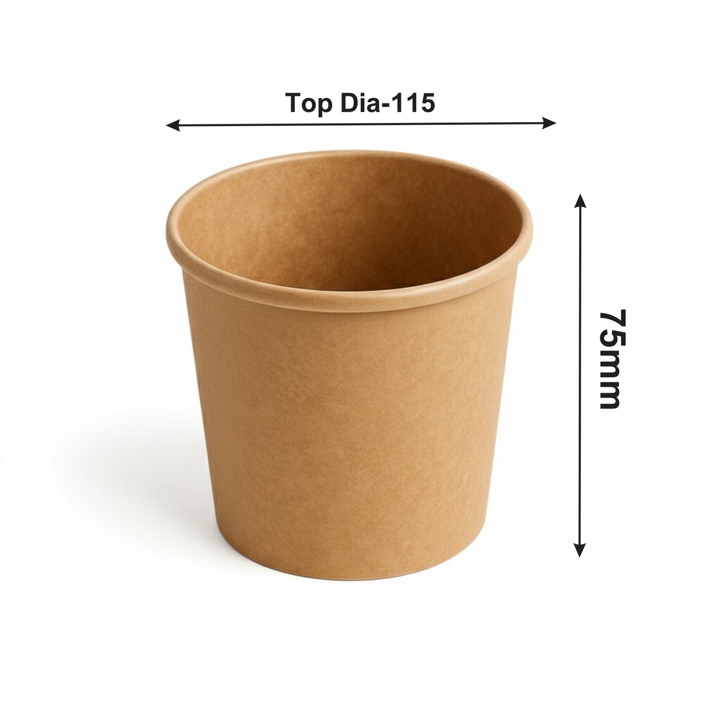 500 ml Kraft Round Paper Container (115 Dia)