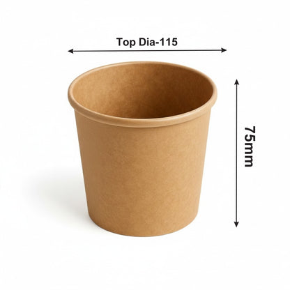 500 ml Kraft Round Paper Container (115 Dia)