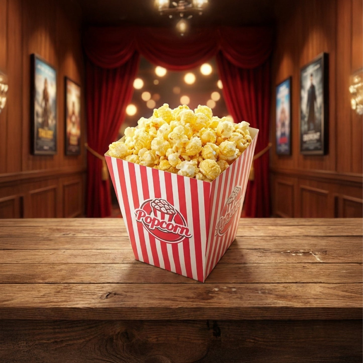 PNS 32 OZ Square Popcorn Box Printed (Red Color)