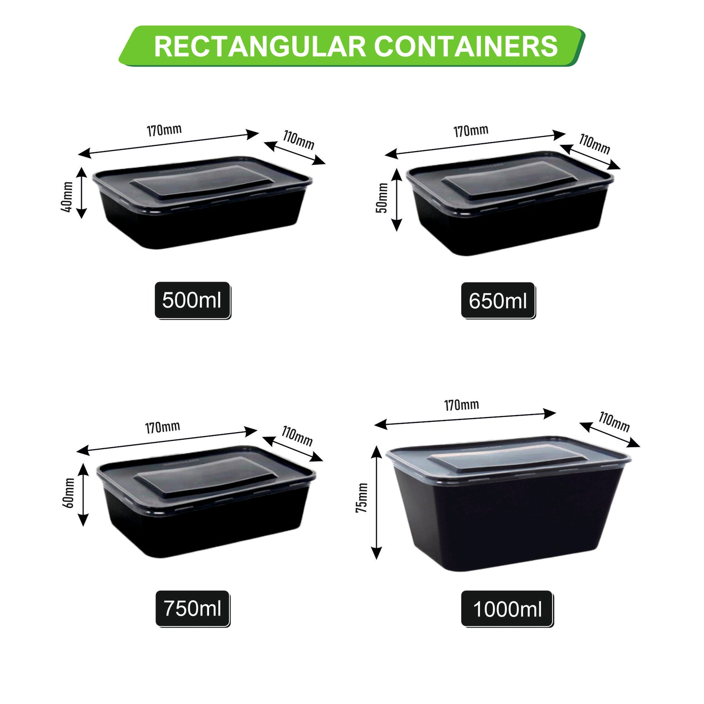 1000 ml Rect Container