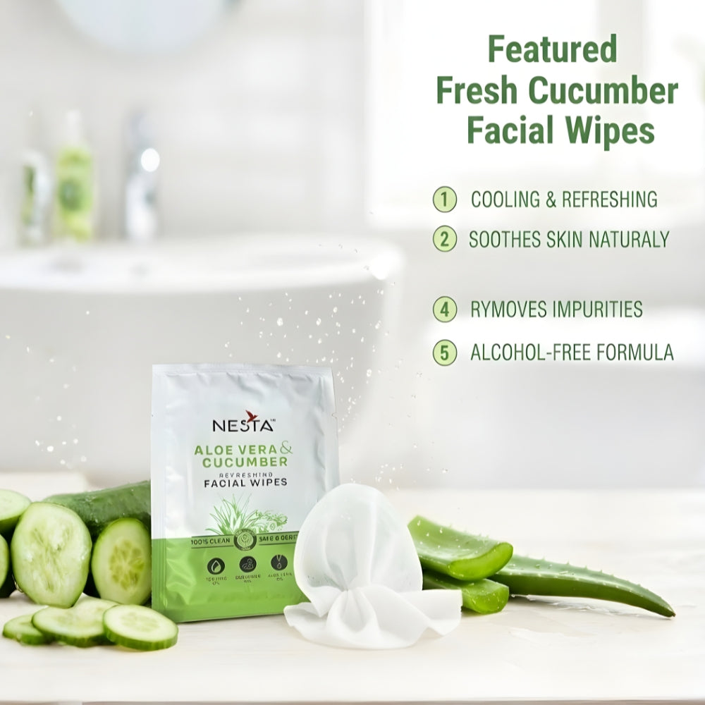 Aloe Vera & Cucumber Facial Wipes