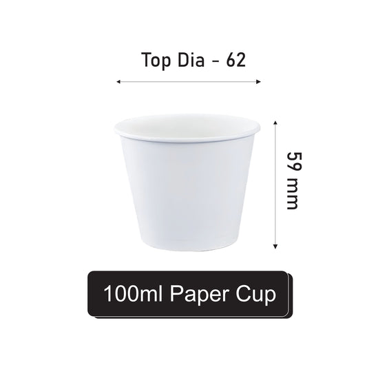 100 ml Plain Paper Cup – Single PE