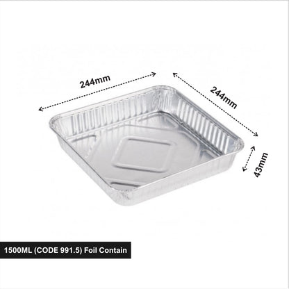 1500ML (CODE 991.5) Foil Container Shallow