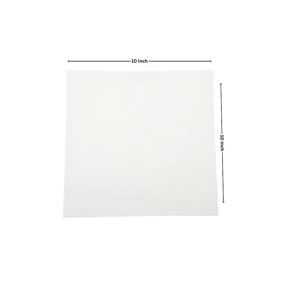Ecowrap Plain Cut Sheet 10 x 10 inch White color (250 Sheets) Butter Paper