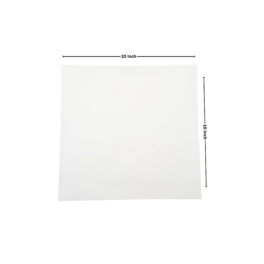 Ecowrap Plain Cut Sheet 10 x 10 inch White color (250 Sheets) Butter Paper