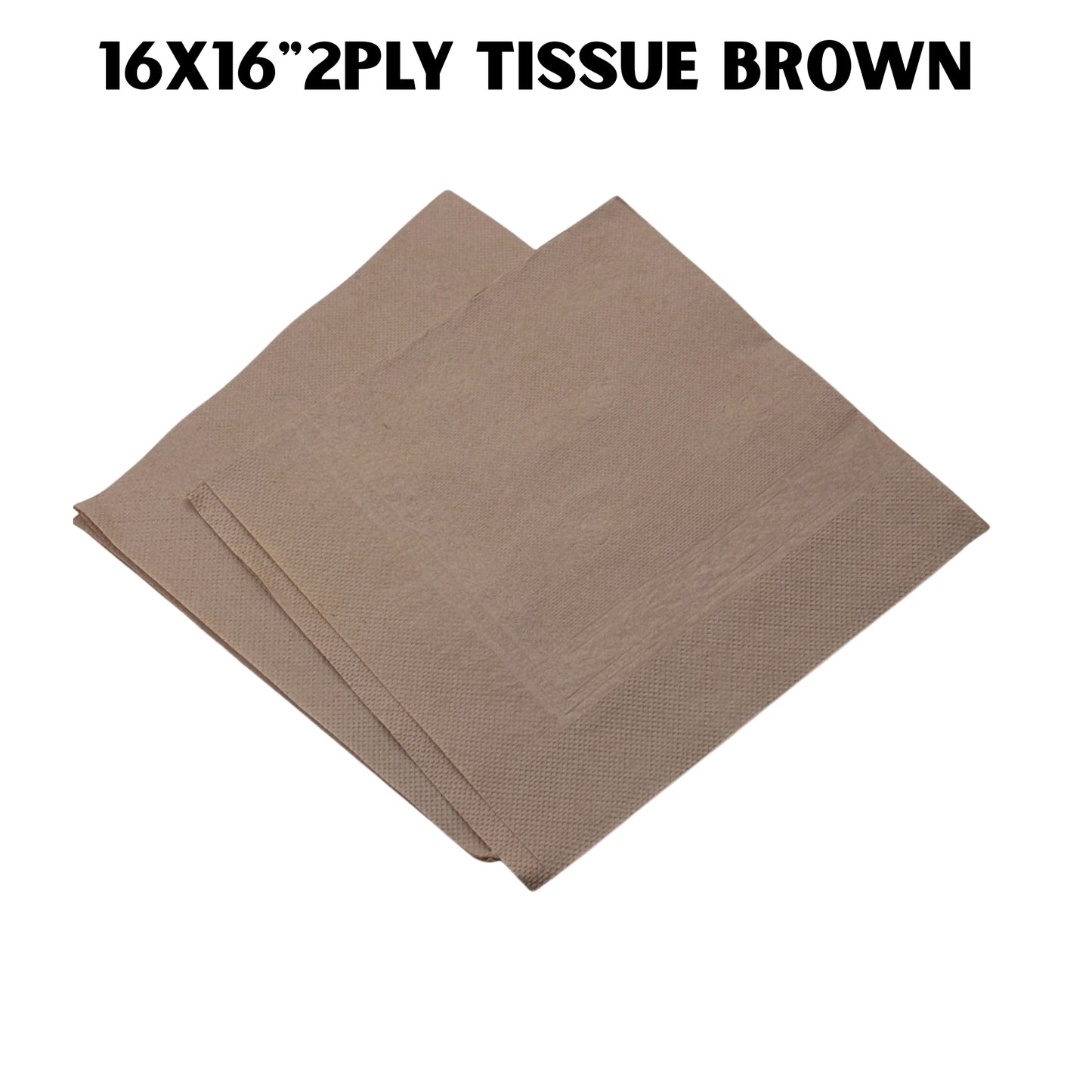 Dinner Tissue 16x16 2 Ply Brown