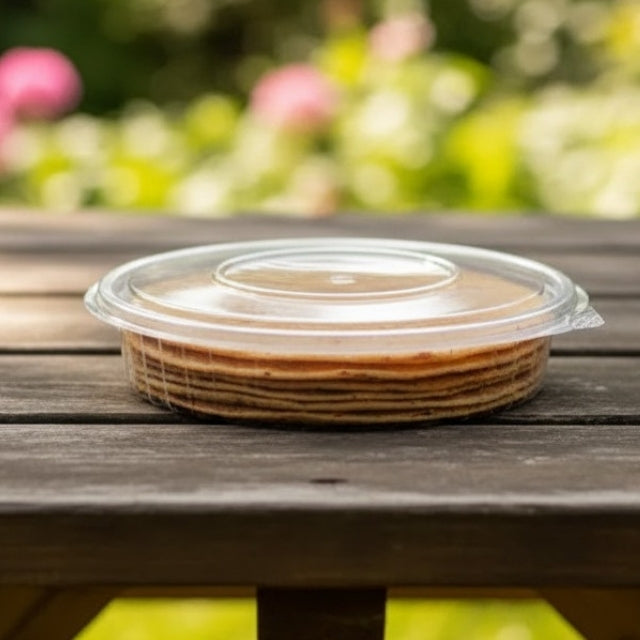 HINGED BOX ROUND 34 OZ FL KHAKHRA BOX (1457)