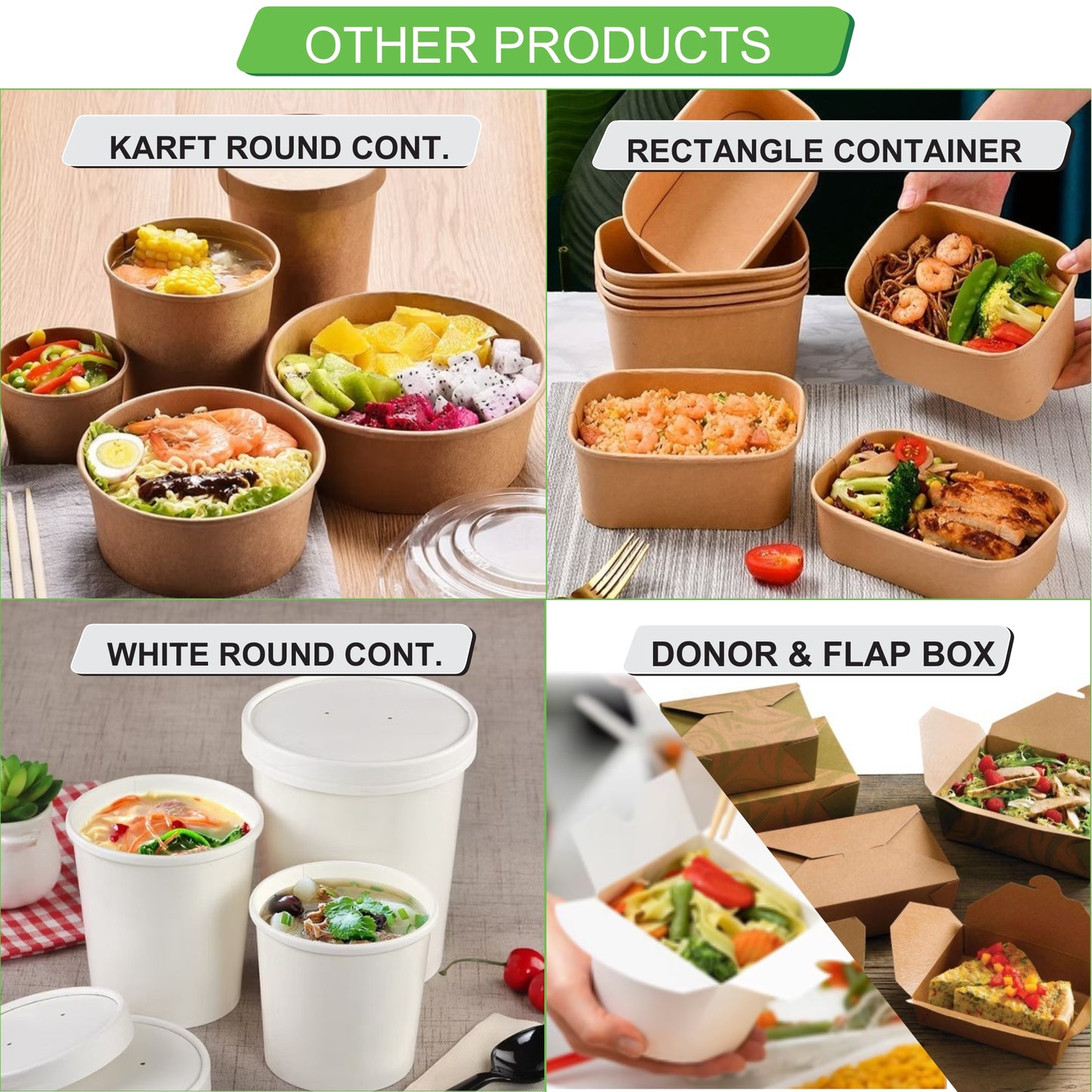 1300 ml Paper Salad Container