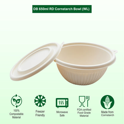 DB 650ml Cornstarch Bowl (WL)