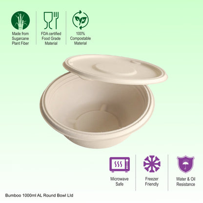 Bumboo Anti-Leak 1000ml Round Bowl With Lid