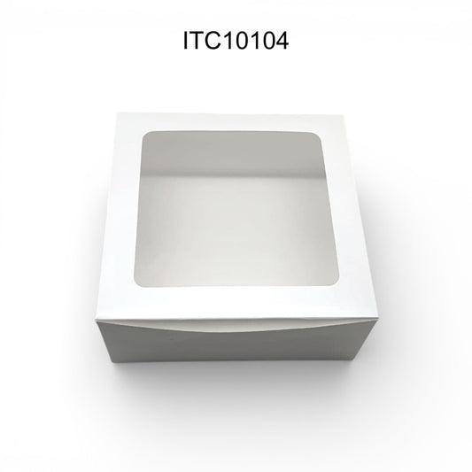ITC 10x10x4 Inch Window Cake Box 1 kg cakes