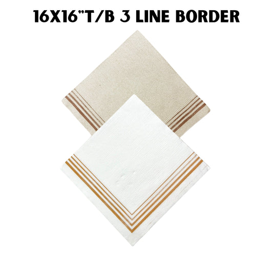 Dinner Tissue 16x16 TB 3 Line Border