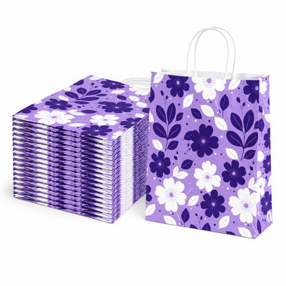 10x4x14 Gift Carry Bag (Purple floral print)