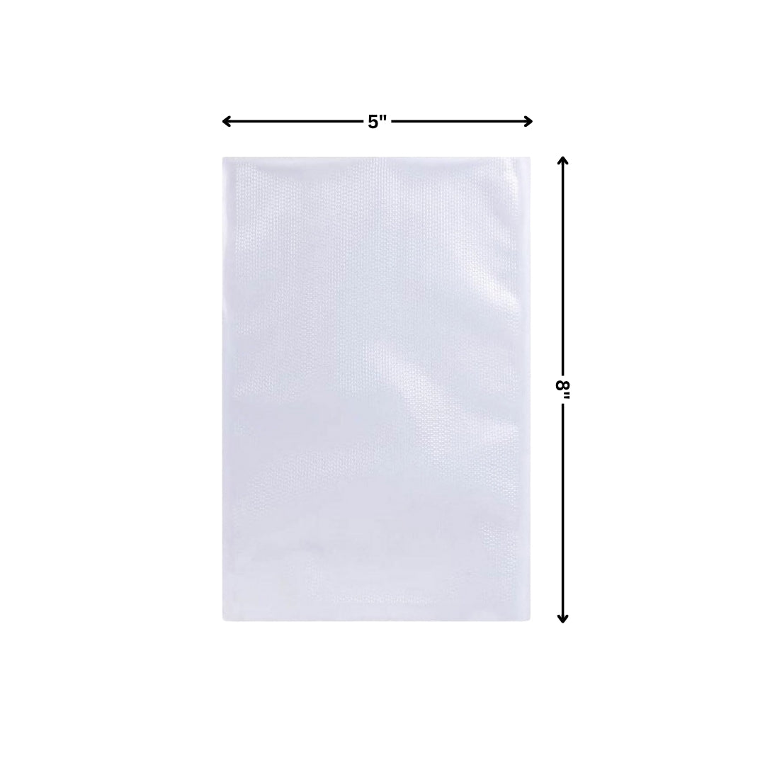 Vacuum Pouch Both Side Transparent – 3 Side Seal 5 x 8