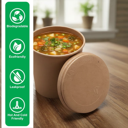 500 ml Kraft Round Paper Container (115 Dia)