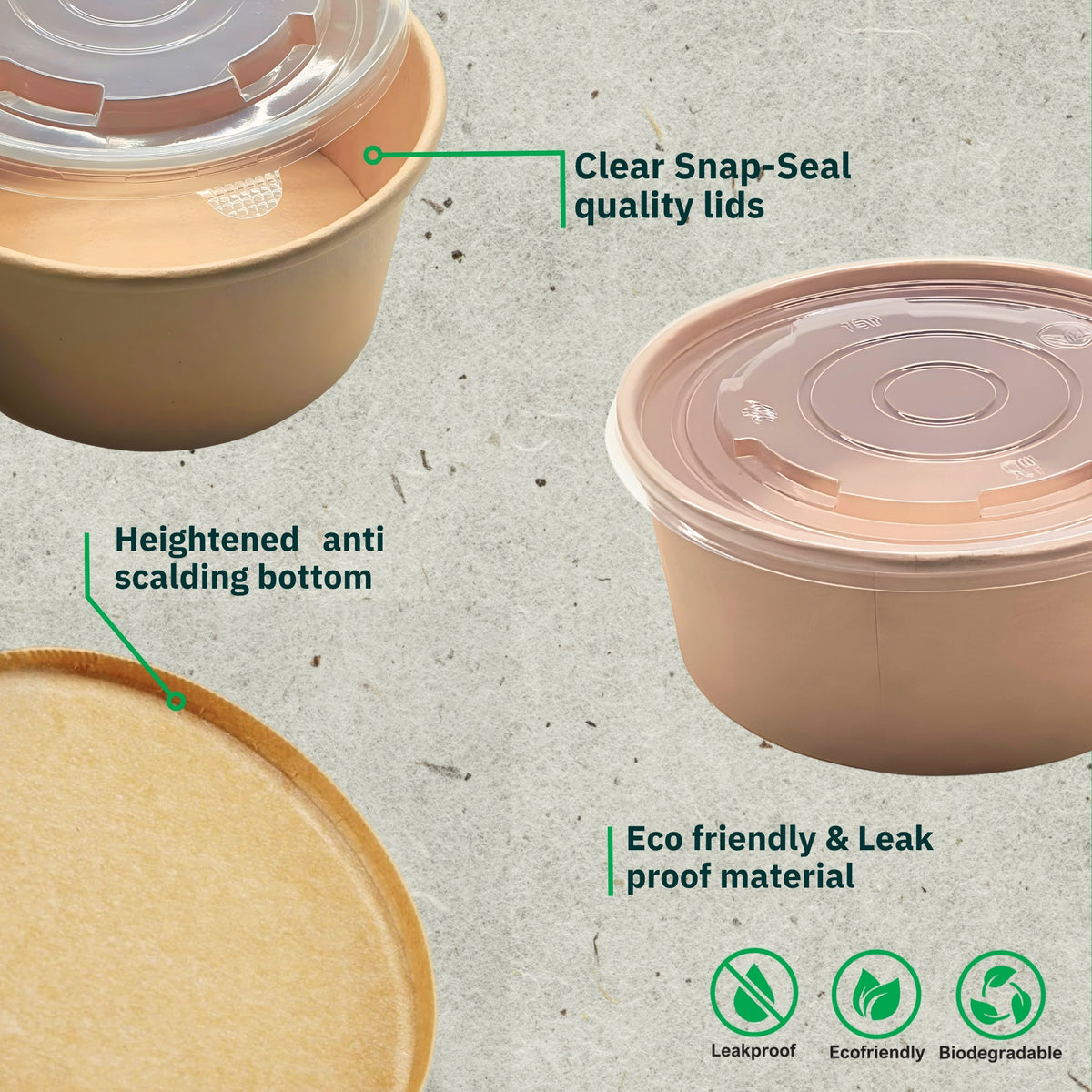 1500 ml Paper Salad Container
