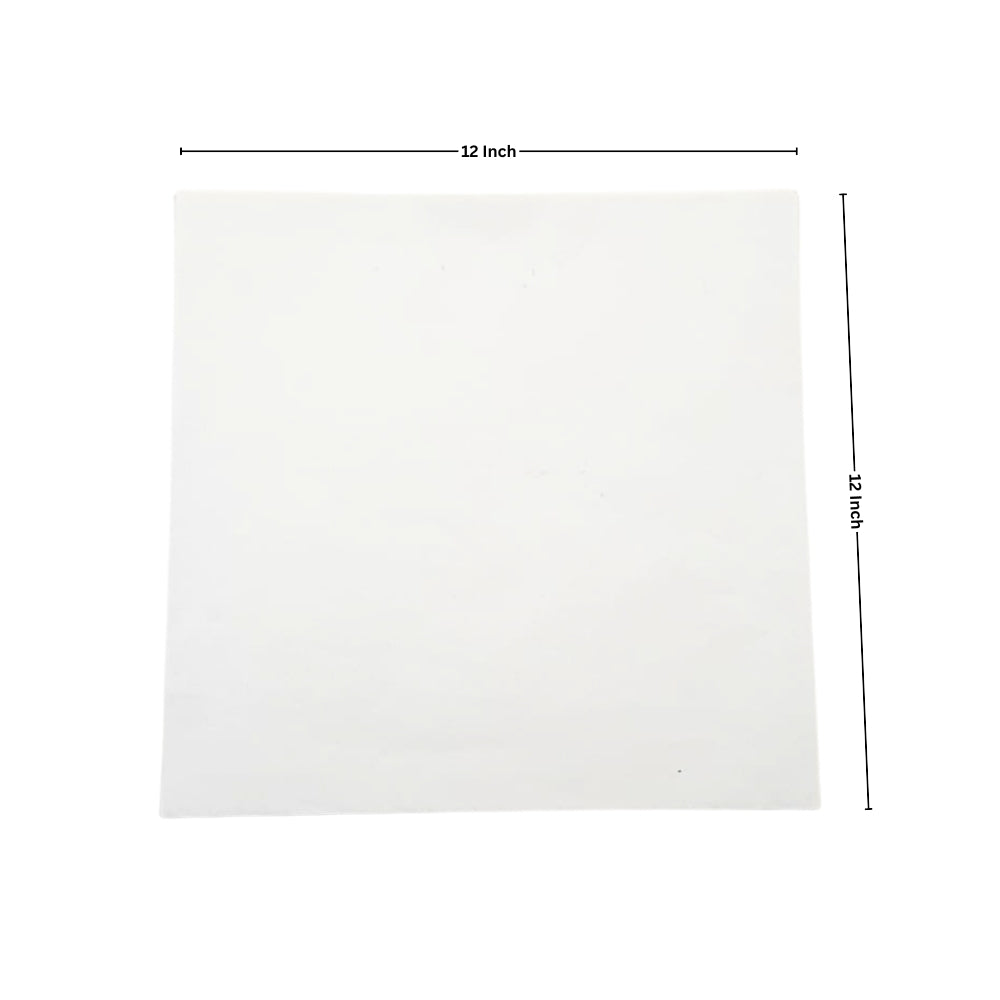 Ecowrap Plain Cut Sheet 12 x 12 inch White color (250 Sheets) Butter Paper