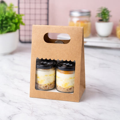 2 Jar Kraft Carry Bag with Window