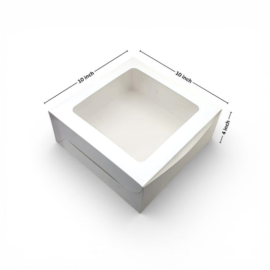 ITC 10x10x4 Inch Window Cake Box 1 kg cakes