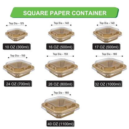 32 oz Square Paper Container
