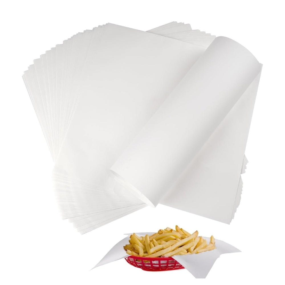 Ecowrap Plain Cut Sheet 12 x 12 inch White color (250 Sheets) Butter Paper
