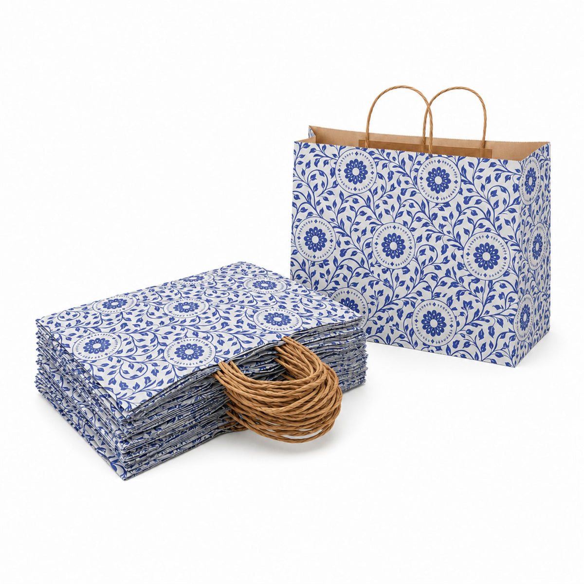 13x7x10 Sweet Carry Bag Kraft  (Floral Blue Color )