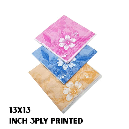 Dinner Tissue 16x16 3 Ply Flower Print