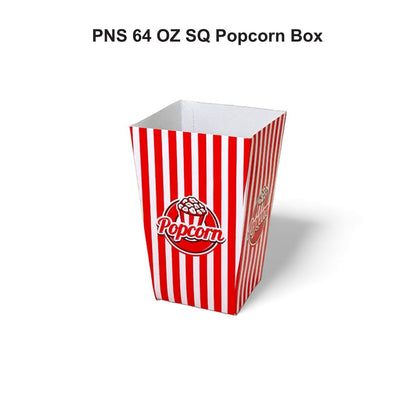 PNS 64 OZ Square Popcorn Box