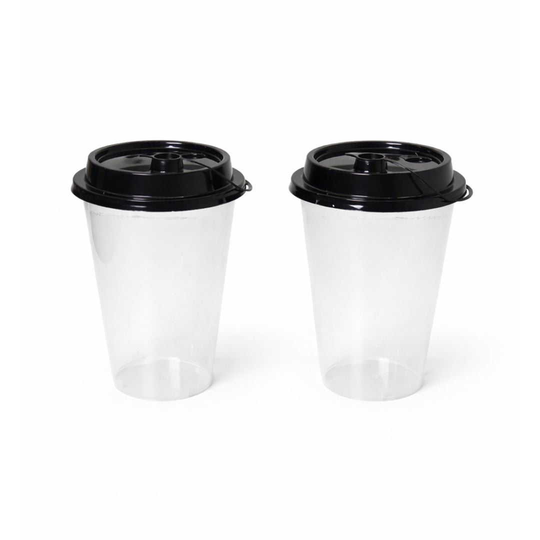 350ML Paknserve reusable sipper container with Black Lid (90 Dia)