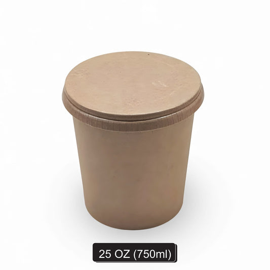 750 ml Kraft Round Paper Container
