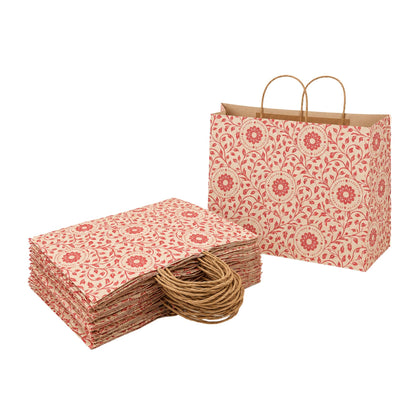 13x7x10 Sweet Carry Bag Kraft  (Floral Red Color )