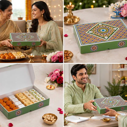100 g Green Printed Mithai Box Paper – Paknserve