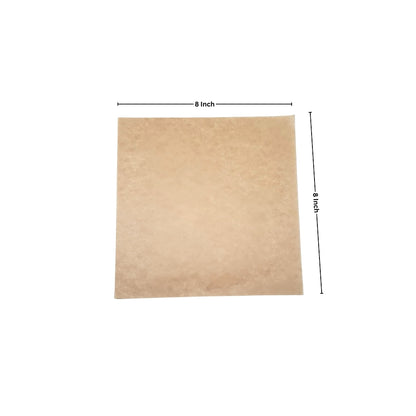 Ecowrap plain Cut Sheet 8 x 8 inch Brown color (250 Sheets) Butter Paper