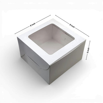 ITC 8x8x5 Inch Window Cake Box For Half Kg Cakes
