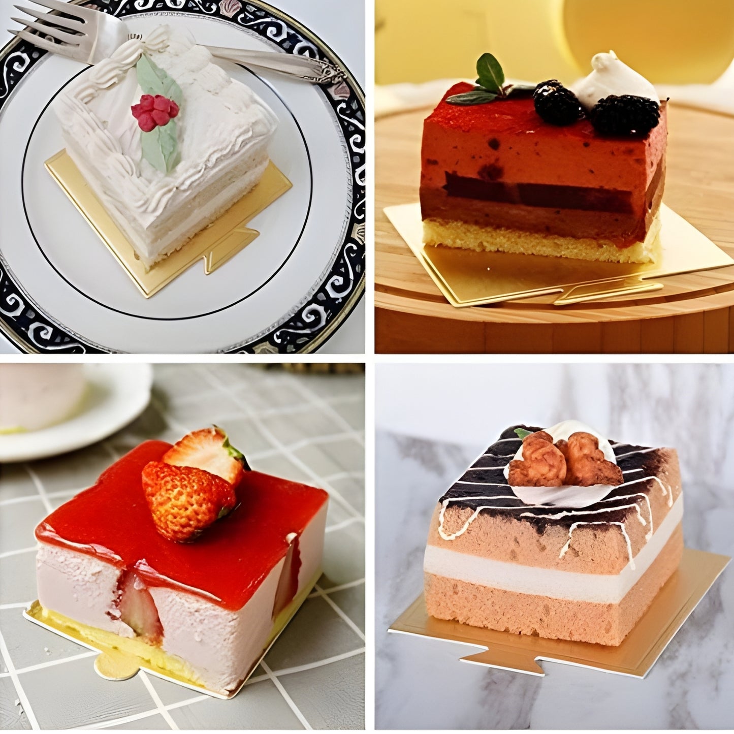 Cake Pastry Board – Square Gold (3.5)