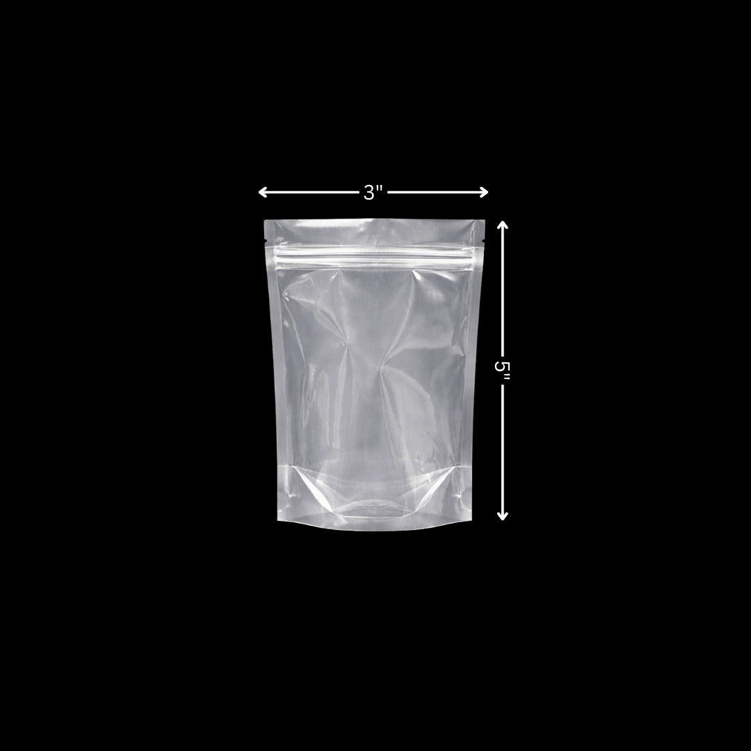 Stand Up Zipper Pouch Extra Clear 3 x 5