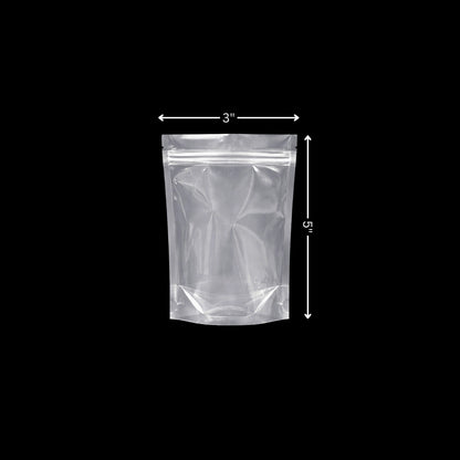 Stand Up Zipper Pouch Extra Clear 3 x 5
