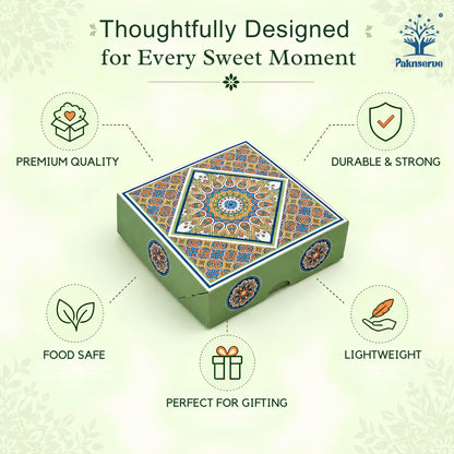 100 g Green Printed Mithai Box Paper – Paknserve