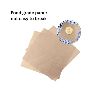 Ecowrap plain Cut Sheet 8 x 8 inch Brown color (250 Sheets) Butter Paper