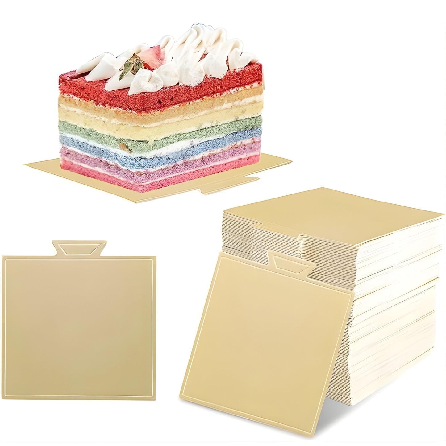 Cake Pastry Board – Square Gold (3.5)