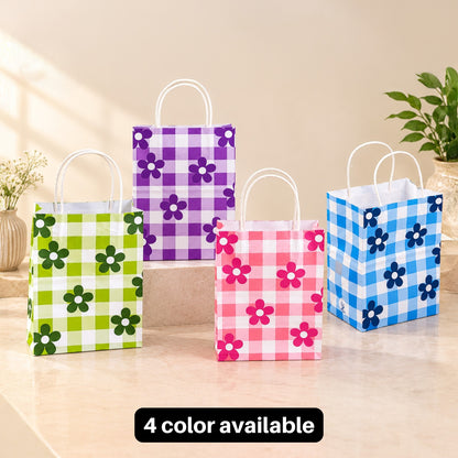 6x4x8 Gift Carry Bag (Purple Daisy flower Print)