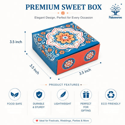 250 g Blue Printed Mithai Box Paper – Paknserve
