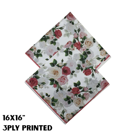 Dinner Tissue 16x16 3 Ply Flower Print