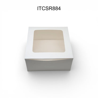 ITC 8x8x4 Inch Window Cake Box for half kg cakes