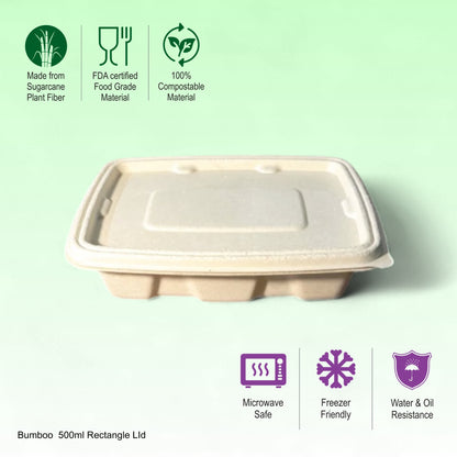 Bumboo Anti-Leak 500ml Rectangle Container with lid